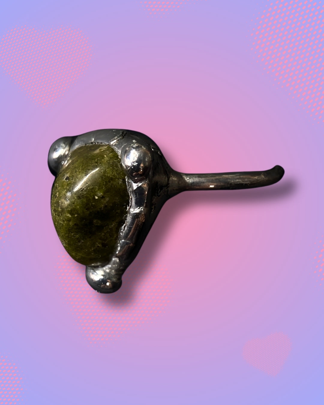 Handmade Epidote Ring (Size 55)