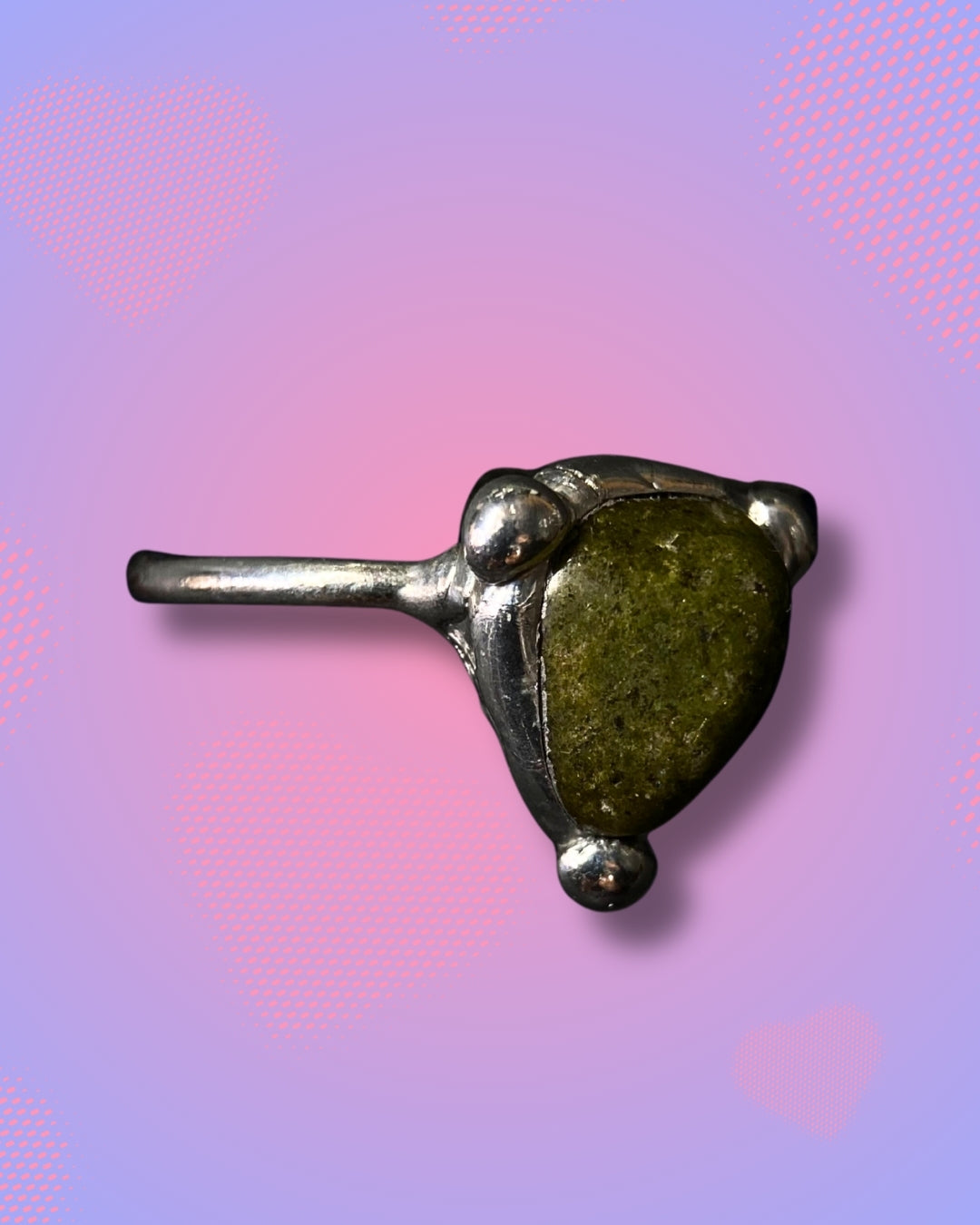 Handmade Epidote Ring (Size 55)