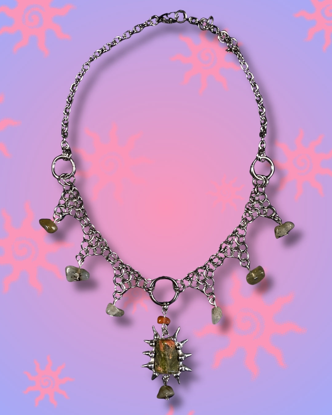 ethereal grunge unakite necklace