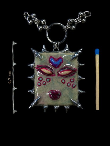 Handmade Heartbeast Monster Pendant Necklace