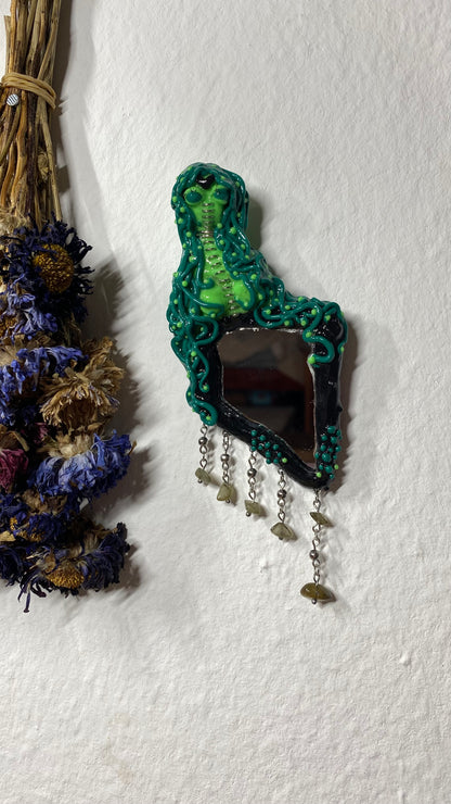 video of different angles and details of alien siren mirror