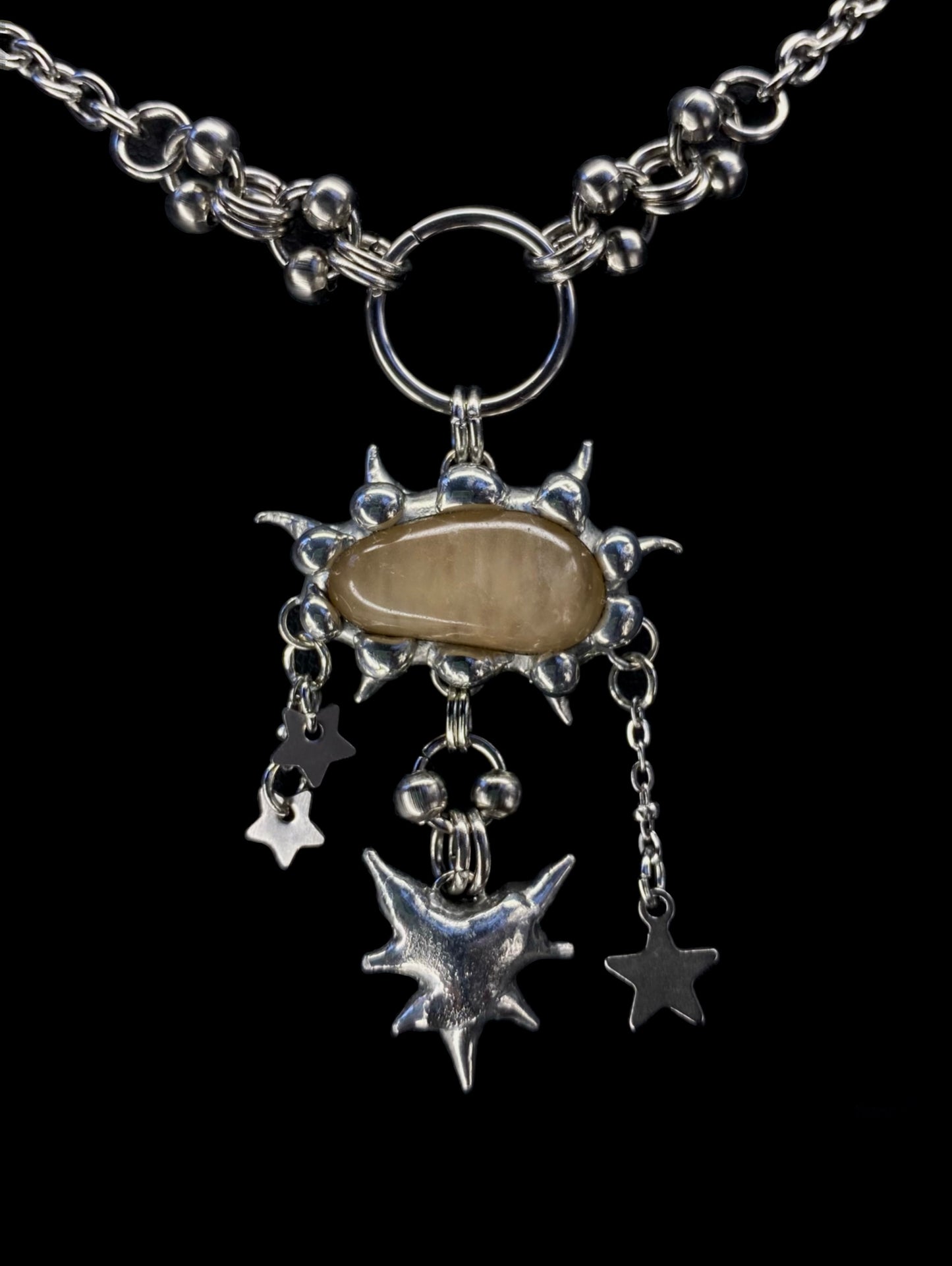 Handmade Spiky Agate Pendant – Necklace or Earring