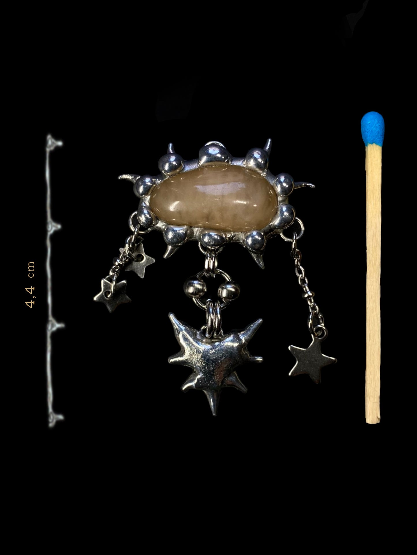 Handmade Spiky Agate Pendant – Necklace or Earring