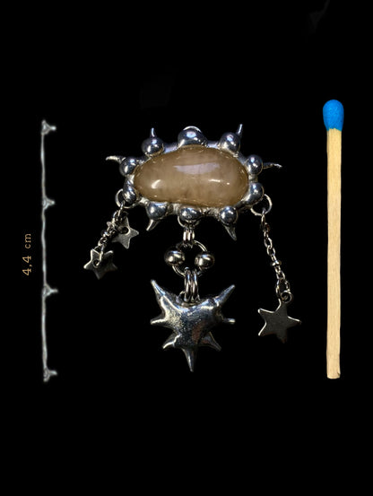 Handmade Spiky Agate Pendant – Necklace or Earring