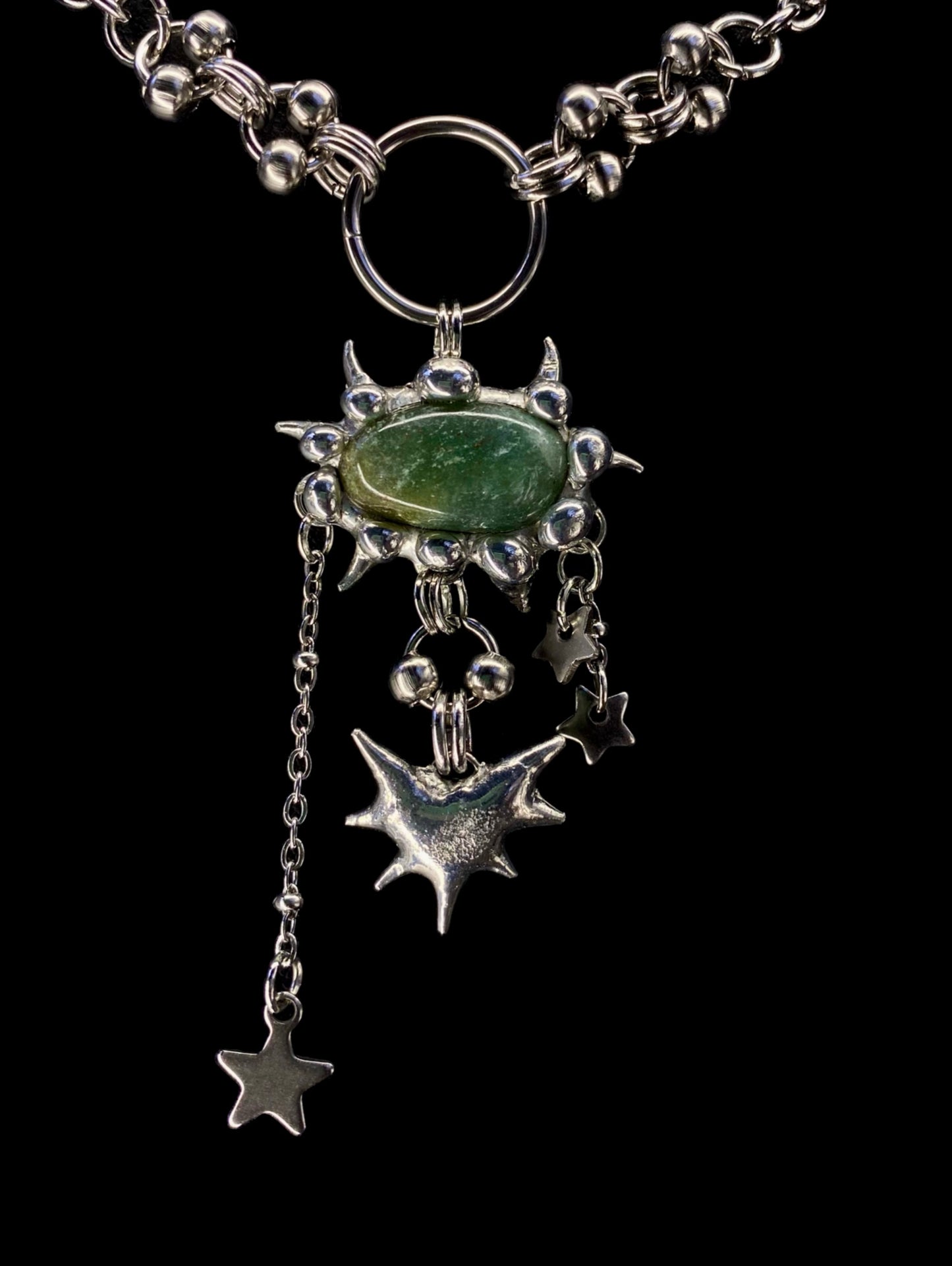 Handmade Spiky Aventurine Pendant – Necklace or Earring