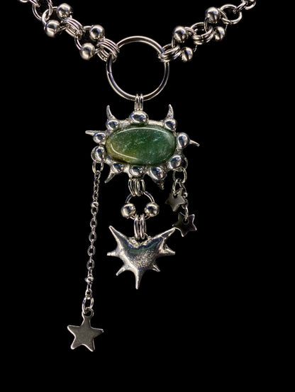 Handmade Spiky Aventurine Pendant – Necklace or Earring