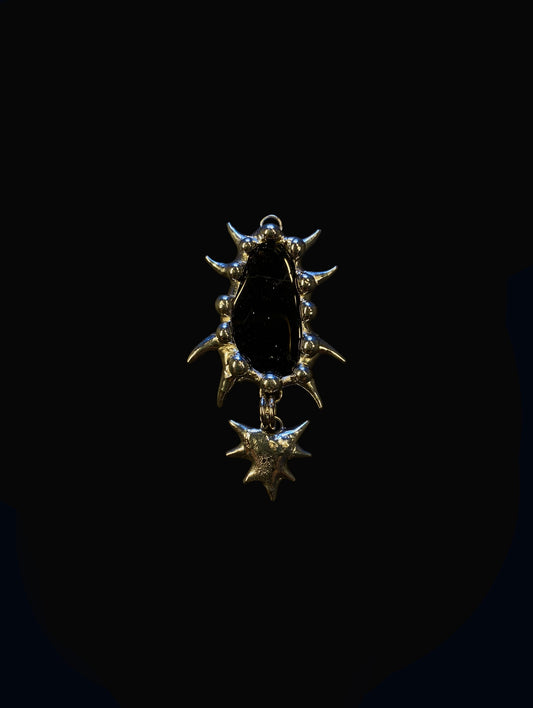 Handmade Black Agate Pendant – Necklace or Earring