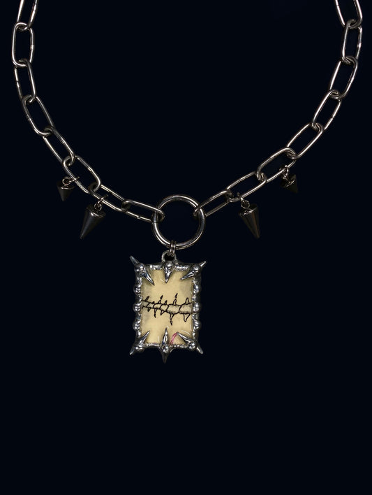 Handmade Spiky Fish Sceleton Choker