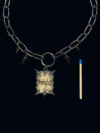Handmade Spiky Fish Sceleton Choker