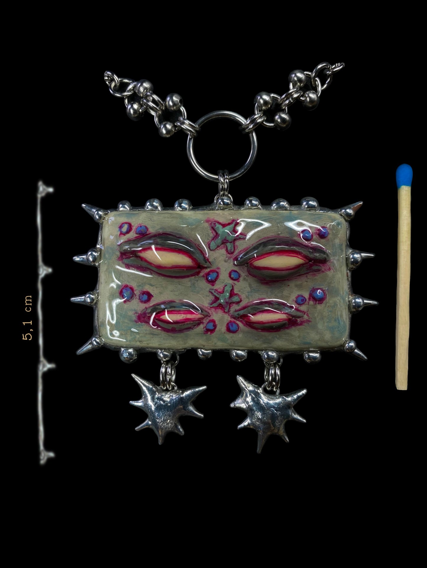 Handmade Viscerelle Monster Pendant Necklace